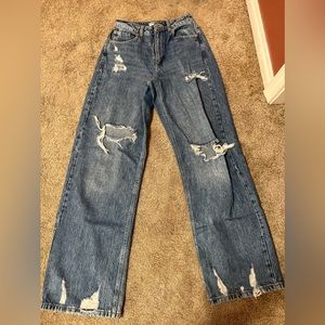 wide leg garage jeans